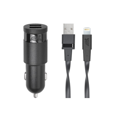 RIVAPOWER VA4225 BD2 car charger black 3,4A/ 2USB, with MFi Lightning cable, 12/96